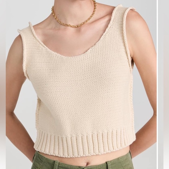 NSF Tops - NSF “Luna tank” Women's Cream Knit Tank Top NWT small